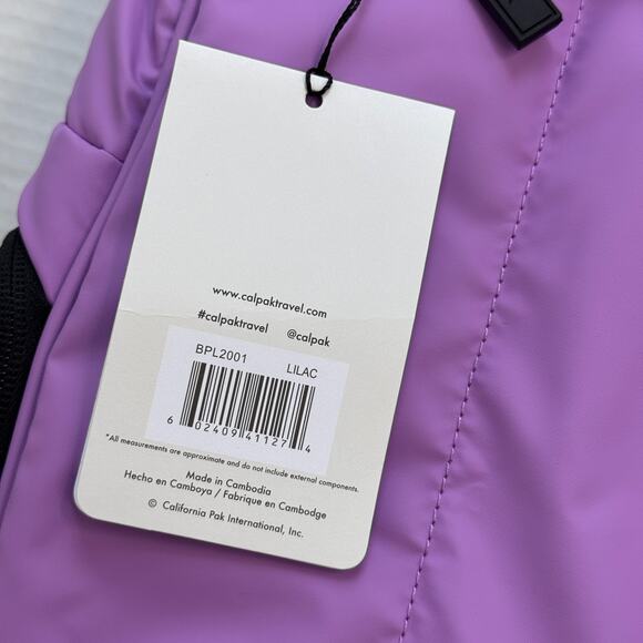 Calpak Luka Laptop Backpack Padded Travel Work School Bag Luggage Lilac Purple - Picture 4 of 7